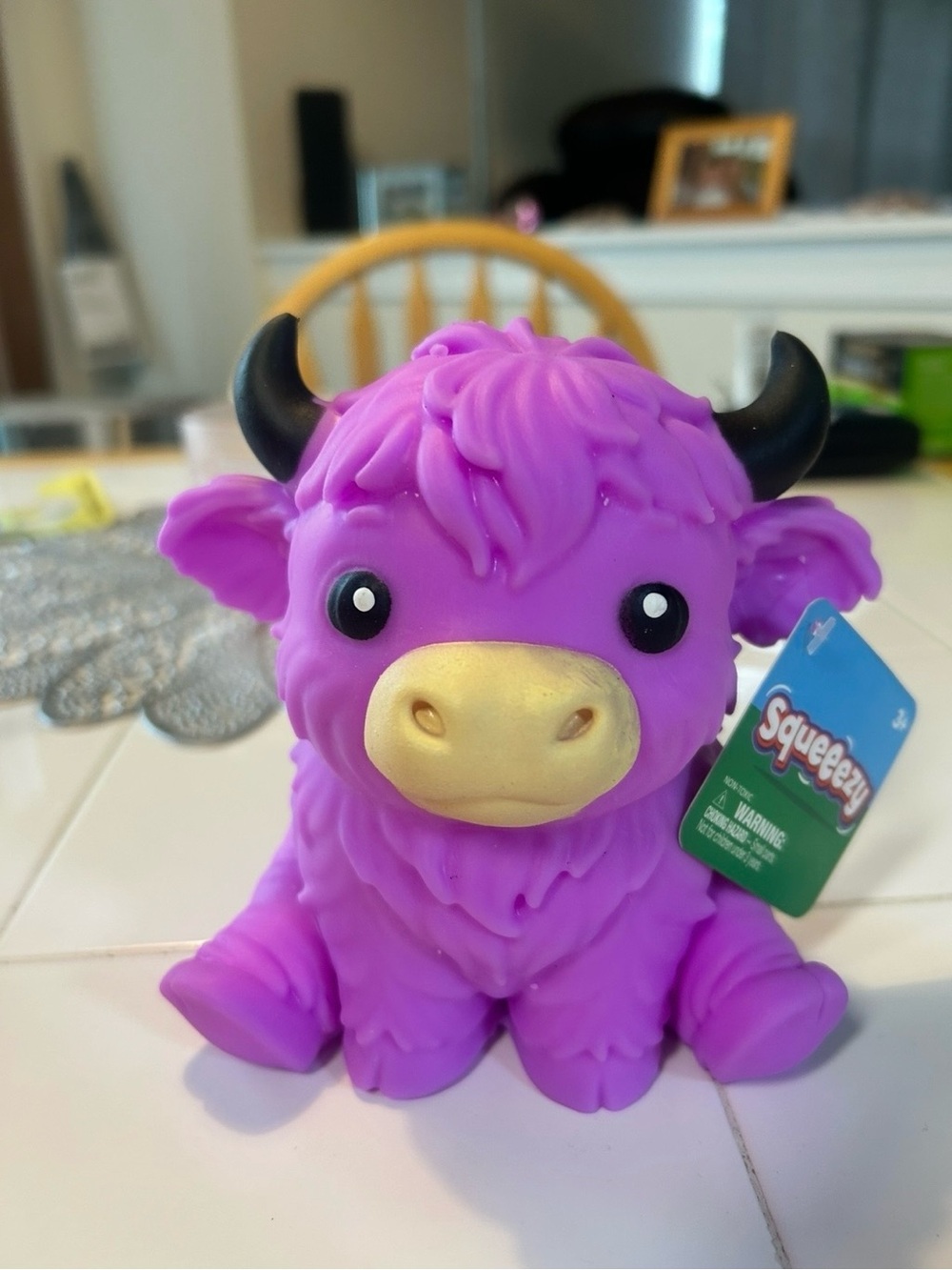 Purple Highland Cow Squishy Toy - Cute Squeeze Plush by Sunny Days